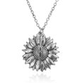thumbnail image 2 of Collar de girasol (plata), colgante grabado que se puede abrir, collar creativo de moda, regalo de pareja de joyería versátil JM, 2 of 5