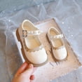 thumbnail image 2 of Zapatos de cuero pequeños con encaje para niñas, zapatos de princesa de suela blanda con perlas de una sola capa, bonitos y modernos para primavera, 2 of 6