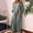 Army Green, variant on Azrian Summer Dresses,Plus Size Women Dress Fashion Women Summer Casual Full Sleeve O-Neck Solid Linen Long Dress