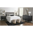 thumbnail image 2 of Linon Alick Wood Geo Texture 6 Drawer Dresser Gold Hardware in Glossy Black, 2 of 17