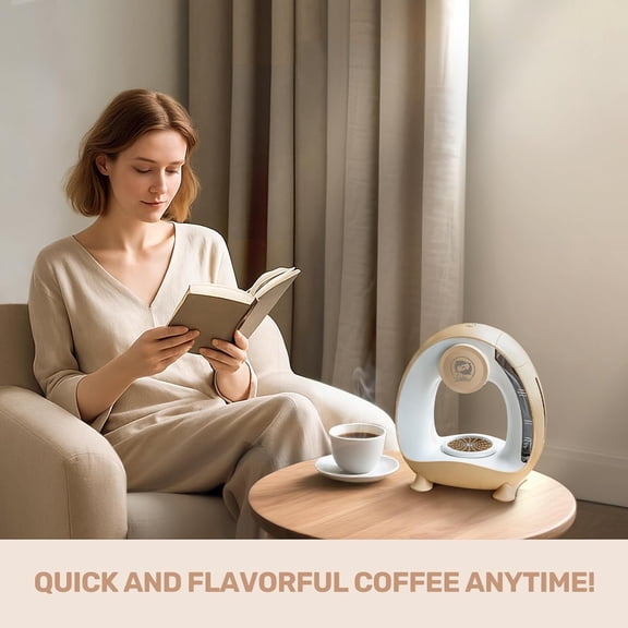 Single Serve Coffee Maker - Fast Brew in 2 Minutes, Stylish & Compact Design, Q 2 IN 1 Coffee Machines for K*cup Capsules & Ground Coffee, Champagne Coffee Maker