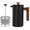 Cracked Black, variant on PLERISE French Press Coffee Maker 34 oz, Double Wall Stainless Steel Coffee Press with Real Wood Handle and Dual Filter Screen, Food Grade 18/8 Stainless Steel for Coffee and Tea,