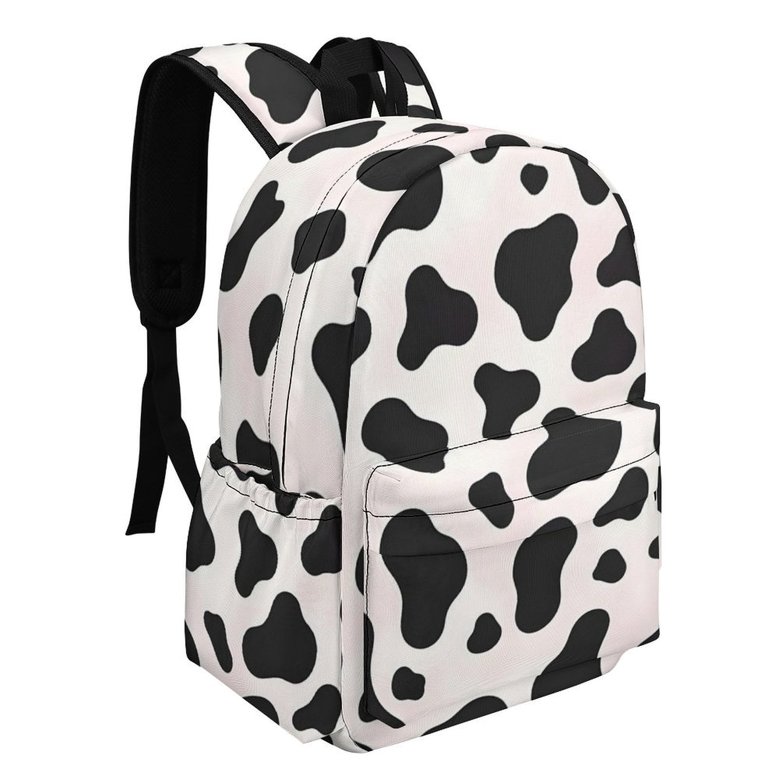 Large Capacity Half Print Backpack 11.8×16.5×5.9in Multifunctional Zipper Design Convenient Switch Simple Cow-print Pattern1_4