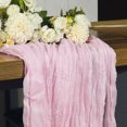 thumbnail image 5 of Mantel de gasa bohemio de color rosa empolvado para mesa, mantel rústico transparente para decoración de bodas, despedidas de soltera y fiestas, 5 of 5