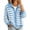 A Light Blue, variant on Dqueduo Cardigan Sweaters for Women, Striped Long Sleeve Button Down Knitted Sweater Coat, Casual Lapel Coat