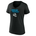 thumbnail image 2 of Women's Bryce Young Black Carolina Panthers Team Wordmark Name & Number V-Neck T-Shirt, 2 of 3
