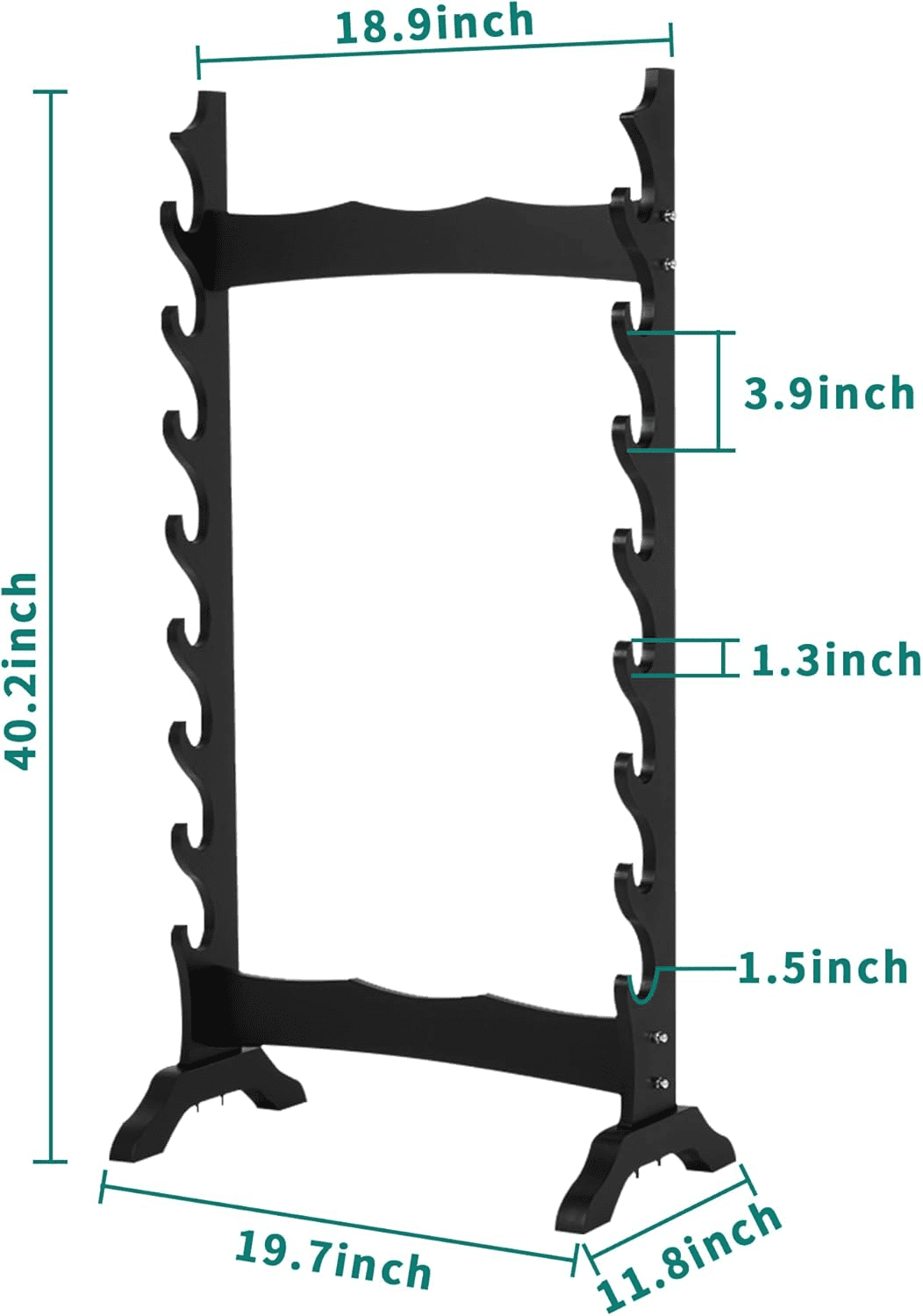 Gtouse 8 Tier Sword Stand, Wooden Japanese Samurai Sword Holder, Sword Display Stand Floor for Katana