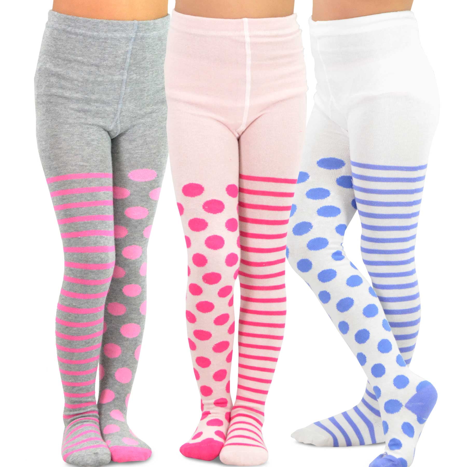 TeeHee Kids Girls Fashion Cotton Tights 3 Pair Pack