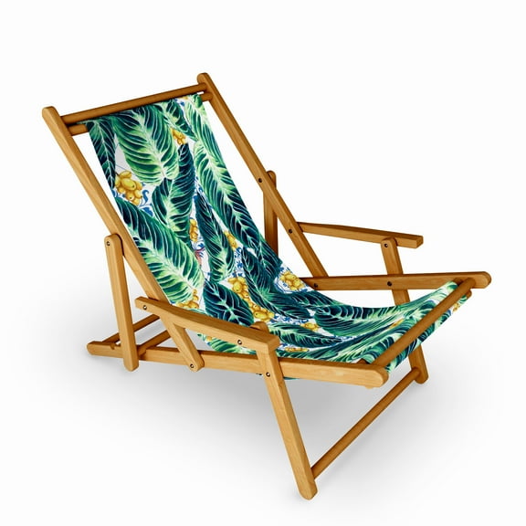 Society6 Marta Barragan Camarasa Tropical leaf on ornamental pattern Sling Chair