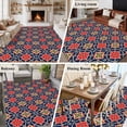 thumbnail image 5 of 6'x9' Area Rugs, Red Navy Blue Indoor Outdoor Area Rug for Living Room Bedroom, Morocco Modern Geometric Ethnic Art Washable Bathroom Rugs Kitchen Floor Carpet Mats Home Decor Aesthetic, 5 of 8