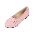 thumbnail image 2 of Everyday Slip On Flats, Women's Buckle Detail Flats Comfortable Low Profile Dress Shoes with Flexible Walking Sole and Easy Everyday Style Flat Sole Shoes Ballet Commuter Shoes Flats, Pink US-7/EU-39, 2 of 6