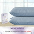 thumbnail image 4 of California Design Den 1000 Thread Count King Size Pillow Case, 100% Cotton Sateen Weave, Soft Refined Set of 2 King Pillow Cases Fit King Size Pillows, Blue, 4 of 8