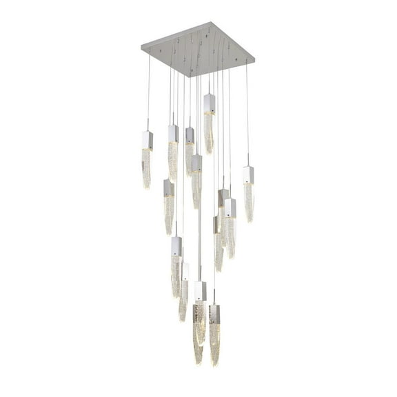 Bethel International Chandelier Chrome Metal & Crystal