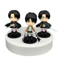 thumbnail image 1 of Figura de anime, colección de juguetes Levi, 9 cm, PVC, 3 unidades, 1 of 1