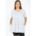 thumbnail image 4 of PLUS SIZE SHORT SLEEVE FRONT PLEATED TUNIC VARIOUS COLORS, 4 of 6