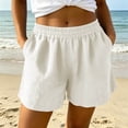 thumbnail image 6 of Sheghy Womens Shorts 100%Cotton Women's Fashion Solid Color Elastic Waist Pocket Shorts Pants, 6 of 7