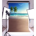 thumbnail image 2 of BSDHOME Polyester 5x7ft Beach Photo Backdrop Seaside Blue Sky Palm Tree Sunset 2018 Theme Beach Backdrop for Photography Party Hawaiian Scene Setters Personal Portrait Photo Background Studio Props, 2 of 4