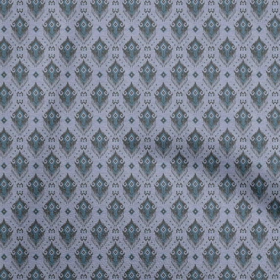 oneOone Rayon Bluish Violet Fabric Asian Ikat Fabric For Sewing Printed Craft Fabric By The Yard 56 Inch Wide