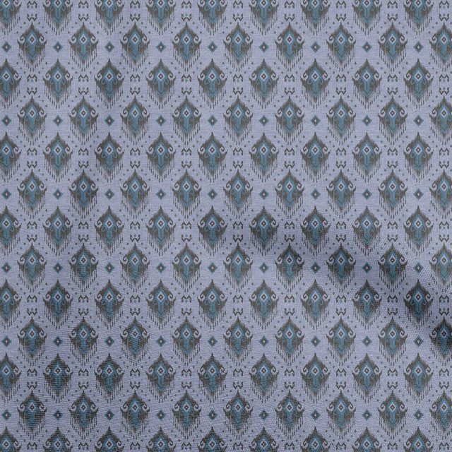oneOone Viscose Chiffon Bluish Violet Fabric Asian Ikat Craft Projects Decor Fabric Printed By The Yard 42 Inch Wide