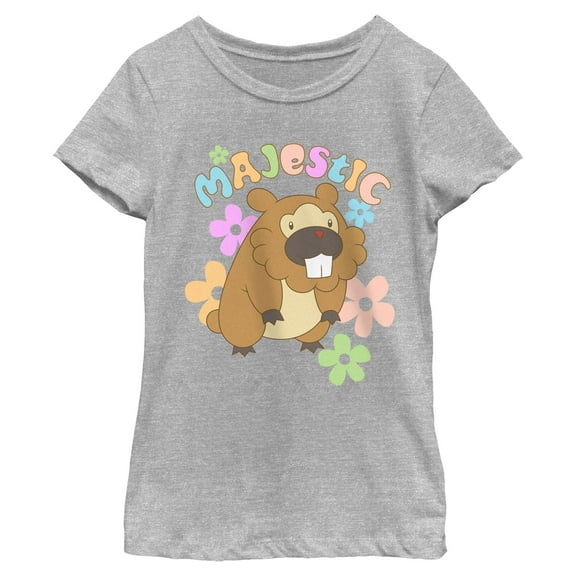 Girl's Pokemon Majestic Bidoof Graphic T-Shirt