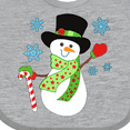 thumbnail image 4 of Inktastic Christmas Snowman in Top Hat with Candy Cane Boys or Girls Baby Bib, 4 of 4