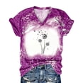 thumbnail image 5 of 2023 Women's Floral Tunic Tops Casual Blouse V Neck Short Sleeve Buttons Up T-Shirts, 5 of 6