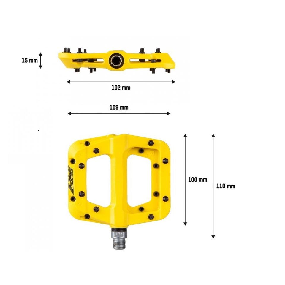 Race Face Chester Composite Platform Mountain Bike Pedals 9/16" -Multi  Color (Yellow) - Walmart.com