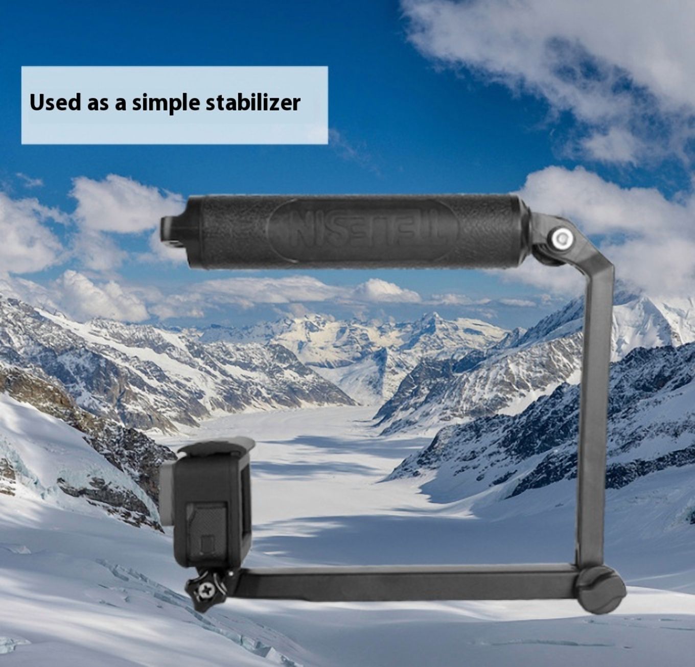 Three-Way Action Camera Grip Tripod Pole - Bigcan Multifunction Selfie Stick with Extension Arm, Waterproof Floating Handle for GoPro Hero 11/10/9, DJI Action 3/4, POV Shots and Travel Vlogging