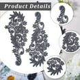 thumbnail image 6 of 3Pair Black Embroidered Floral Appliques Lace Fabric Patches Flower Trim Applique Sew on Polyester Ornament Accessories, 6 of 6