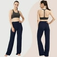 thumbnail image 2 of FELEMO Women's Bootcut Yoga Pants High Waist Workout Pants 4 Way Stretch Tummy Control Work Pants Flare Pants（Navy/3XL）, 2 of 7