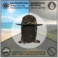thumbnail image 2 of Fishing Sun Bonnie Bucket Hat Unisex Adult 360% UV UPF 50+ Solar Protection, Lightweight Outdoor Summer Wide Brim Visor Cap with Detachable Neck Flap, Face Cover Mask, Windproof, For Beach, Army, 2 of 3