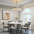 thumbnail image 2 of The Lighting Store Viviana Brushed Champagne Silver Finish Crystal 6-light Chandelier - 40, 2 of 5