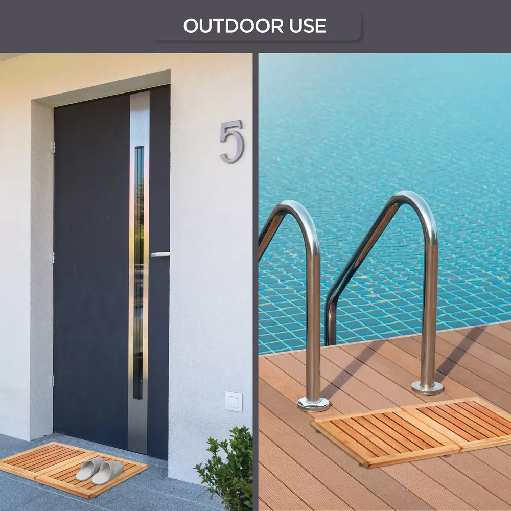 Bamboo Floor and Shower Mat - Measures 1" x 23.75" x 17.75"