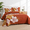 Gold Flower-Queen (90"x 96"), variant on Christmas Red Flower King (104"x 90") 3-Piece Bedding Quilt Set