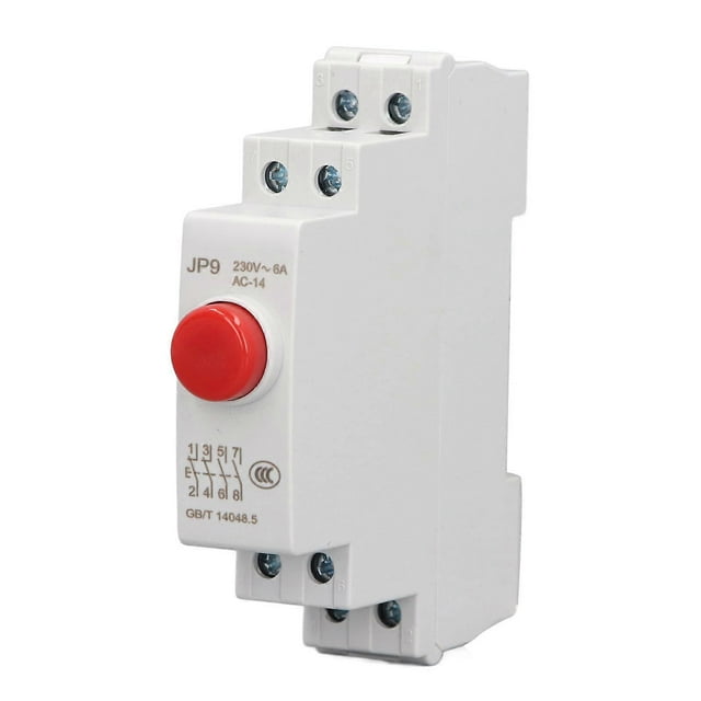Din Rail Push Button AC230V 2NO 2NC Pushbutton Switch for Magnetic Starter Contactor Electrical Line Control JP9 Red