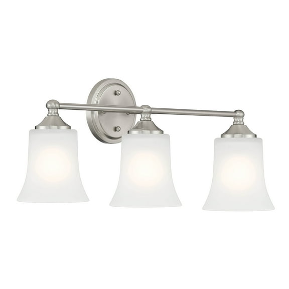 Designers Fountain Bronson 3 Light Brushed Nickel Bathroom Vanity Light Fixture, D278M-3B-BN