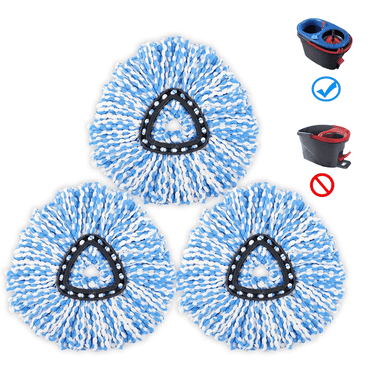 Happylost 3 Packs Easywring Rinse Clean Mop Heads Replacement, Spin Mop Refills Replacement for 2 Tank System