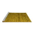 thumbnail image 2 of Ahgly Company Machine Washable Indoor Round Abstract Yellow Modern Area Rugs, 4' Round, 2 of 4
