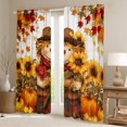 thumbnail image 2 of Manfei Cute Cartoon Scarecrow Black Out Curtains,Autumn Fall Sunflower Curtains Pack of 2 (42x63 Each),Rustic Pumpkin Maples Bedroom Curtains For Boys Kids,Microfiber Bedroom Decor, 2 of 6