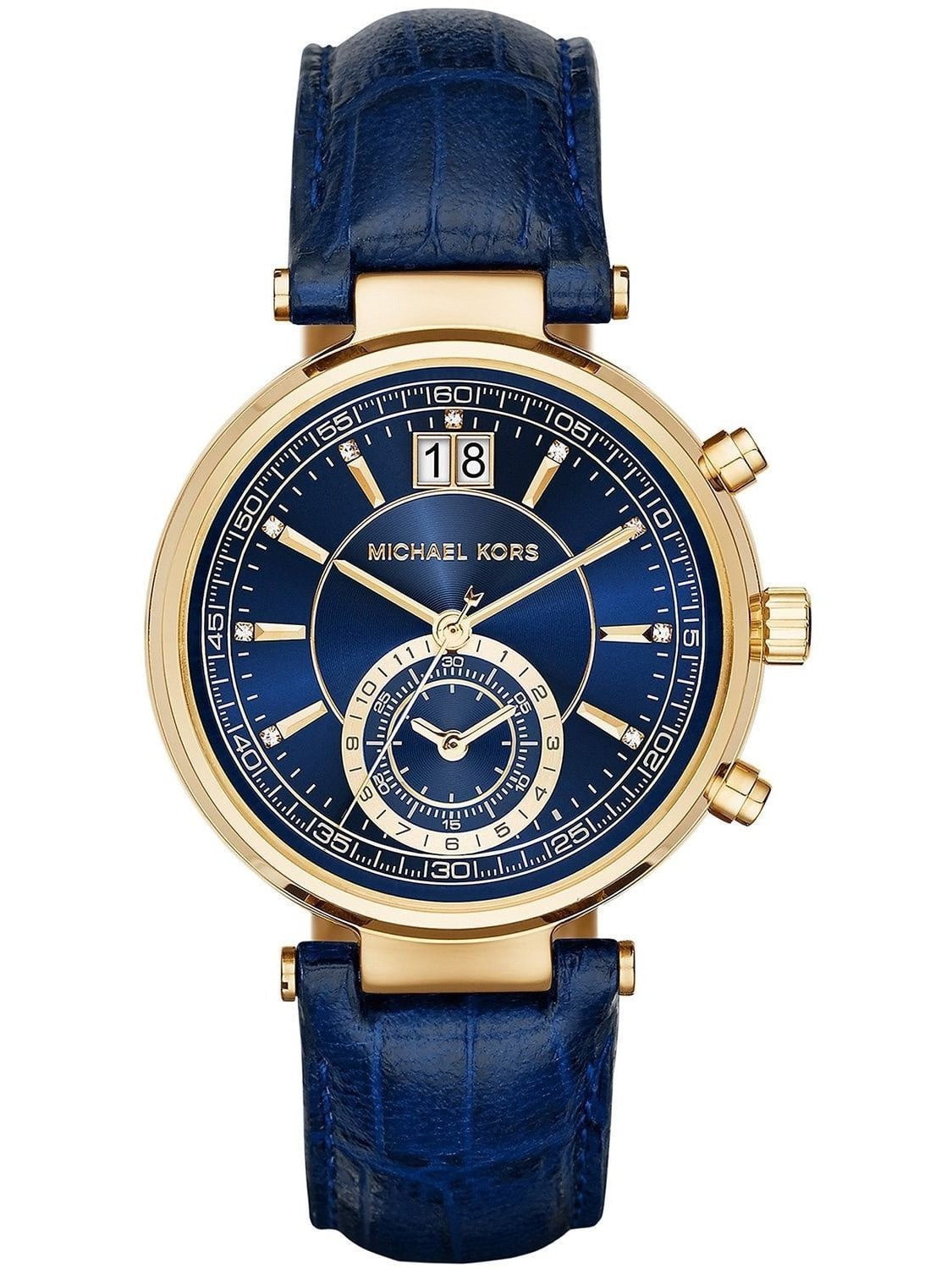 Michael Kors Women's MK2425 Blue Leather Swiss Chronograph Fashion Watch