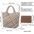 thumbnail image 3 of Woven Bag for Women, Vegan Leather Tote Bag Large Summer Beach Travel Handbag and Purse Retro Handmade Shoulder Bag, 3 of 6