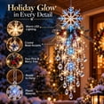 thumbnail image 3 of Crystal Cascade Christmas Light, Hanging LED Snowflake Icicle Lights, Lighted Window Decoration for Living Room, Porch, Entryway and Holiday Display, 3 of 8