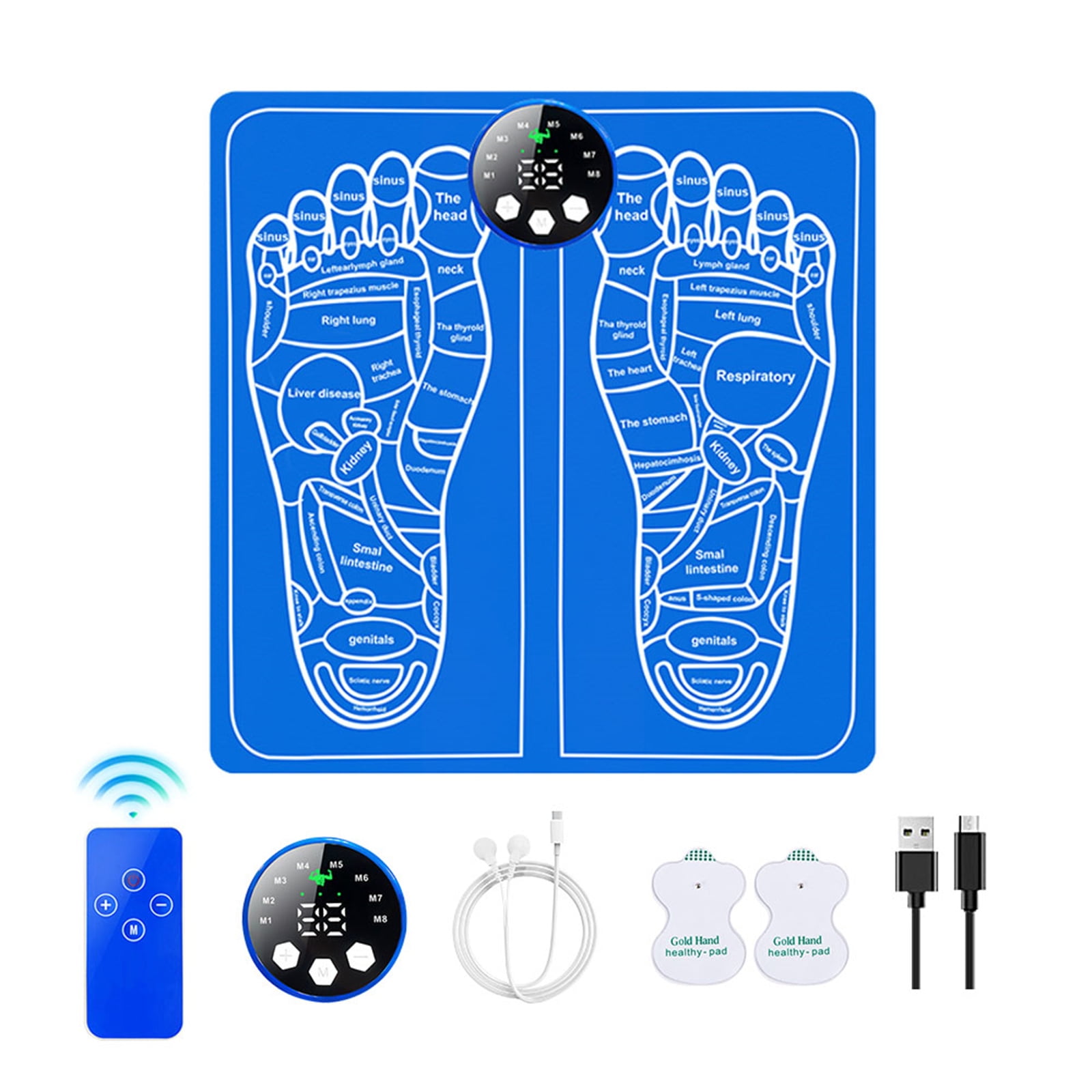 Ibear 2 in 1 Electric Blue Foot Massager Foot and Leg Massage Cushion, Portable with Remote Control