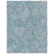 SAFAVIEH Capri Thelma Diamond Wool Area Rug, Ivory/Blue, 8' x 10'