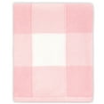 thumbnail image 2 of Farmhouse Large Pink and White Check Baby Blanket - Rustic Chic 100% Cotton Sweater Knit, 2 of 3