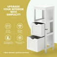 thumbnail image 6 of Costway Bathroom Floor Cabinet Storage Cabinet Side Organizer Rack w/ 2 Drawers White, 6 of 10