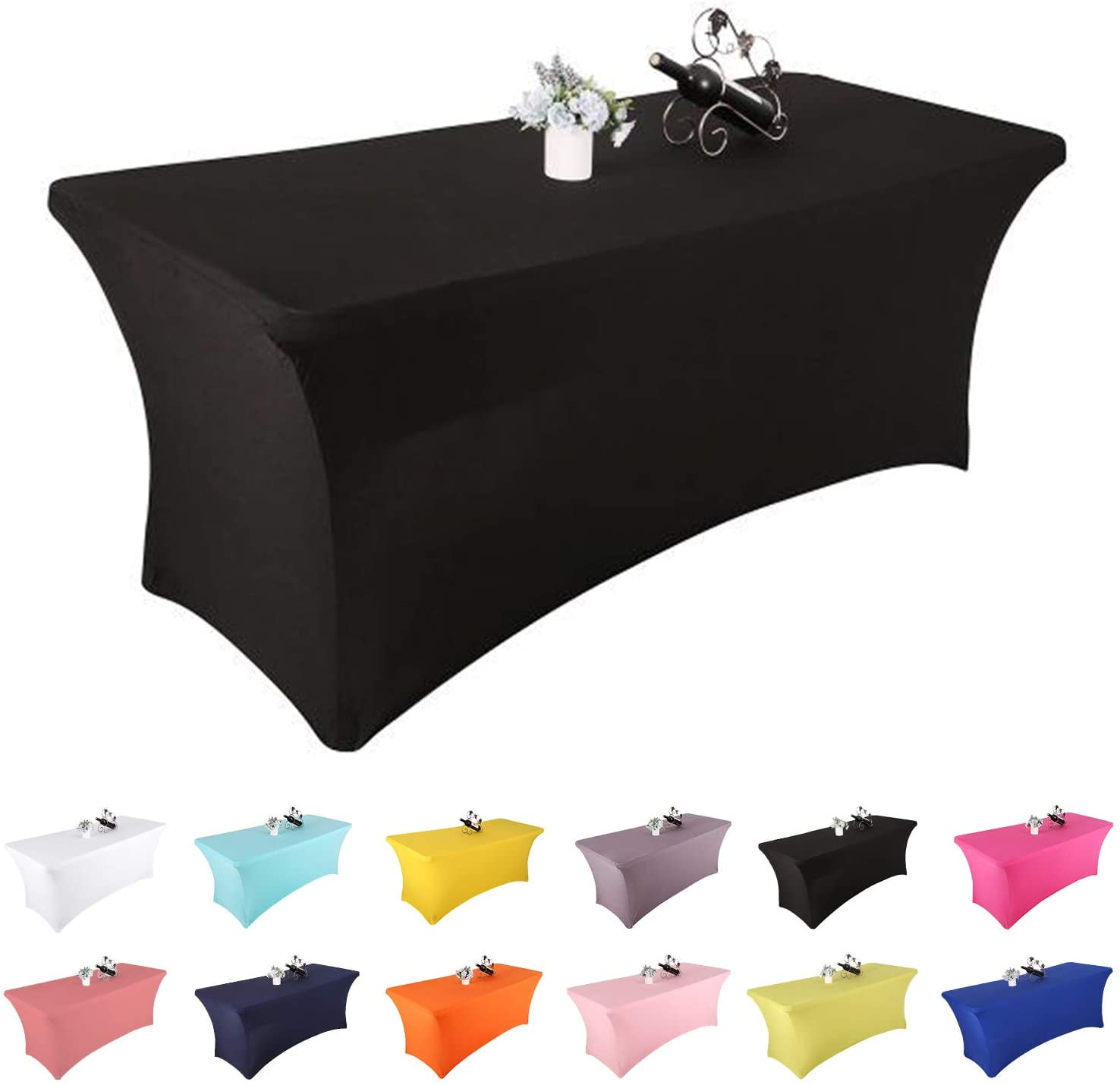 Yetomey Rectangular Fitted Spandex Tablecloths Stretchable Patio Table