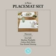thumbnail image 6 of Martha Stewart Honeycomb Modern Farmhouse Reversible Fabric Placemat 4-Pack Set, White, 13"x17.5", 6 of 8