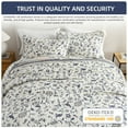 thumbnail image 2 of PANGUSHAN 100% Cotton 120"x120" Oversized California King Bedspread Coverlet Quilt Set, Cal King Quilted Bedspread Extra Large Wide Quilt, Floral XL Bed Spread Lightweight Comforter, 3pc, Navy/Pink, 2 of 13