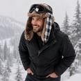 thumbnail image 5 of TKKCS Unisex Winter Plaid Trapper Hat with Matching Goggles Ear Flaps Faux Fur Warm Windproof Ski Hat Gray Free Size, 5 of 6
